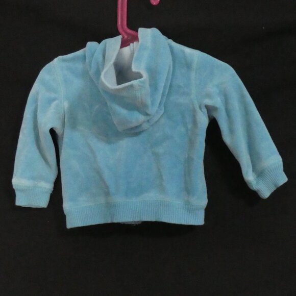 GREENDOG | size 2 | Blue Velour Zip-Up Hoodie | *Paint Spots - Picture 3 of 15